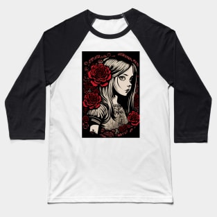 Dark Alice in Wonderland: Dark Gothic Punk E-Girl Style Baseball T-Shirt